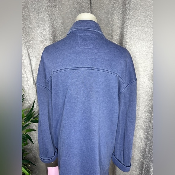 NWT Avec Les Filles Women’s Oversized Button-Down Jacket Blue Sz M - Picture 7 of 12